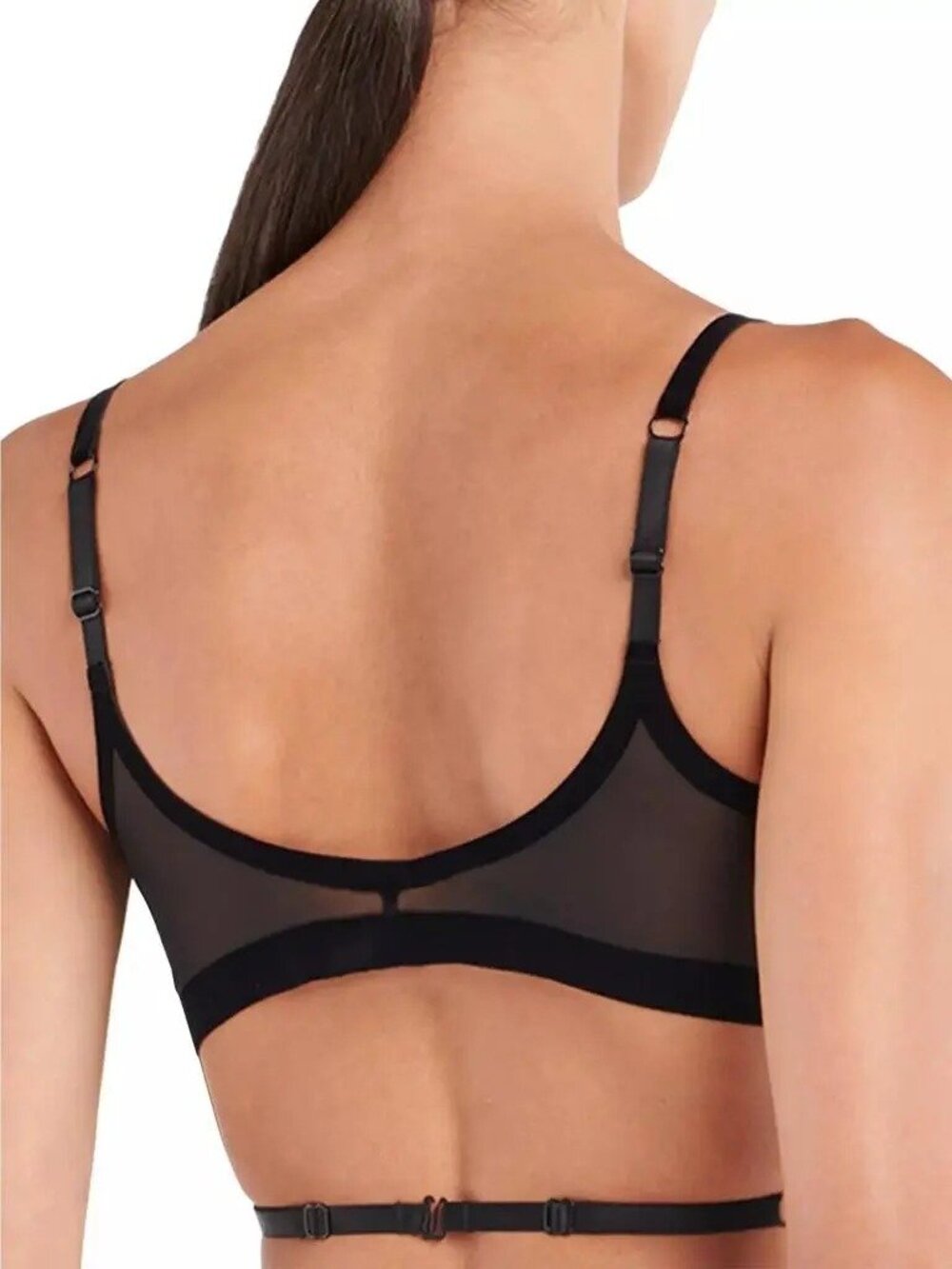 Wolford x Mugler Flock Strappy Bra Black Size 36D NWT - Picture 3 of 9